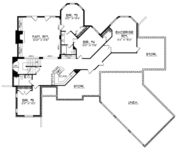 Bungalow European Lower Level of Plan 97322