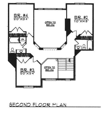 House Plan 97324 Second Level Plan