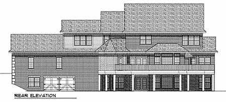 Country Rear Elevation of Plan 97326