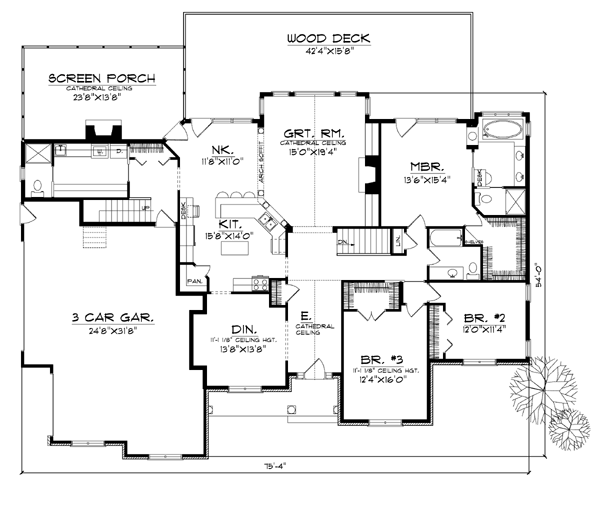 House Plan 97329 One Story Style With 3839 Sq Ft 5 Bed 2 Bath