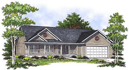 One-Story Ranch Elevation of Plan 97331
