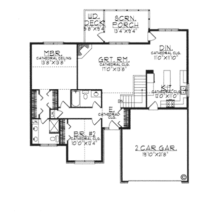 House Plan 97336 Second Level Plan