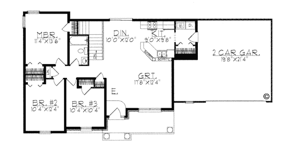 One-Story Ranch Level One of Plan 97338