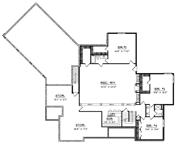 Traditional Lower Level of Plan 97354