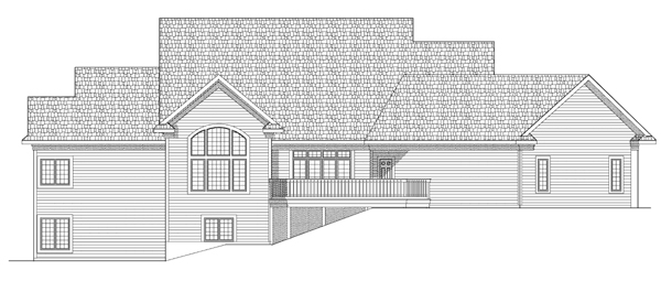 Traditional Rear Elevation of Plan 97354
