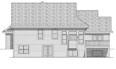 Traditional Rear Elevation of Plan 97355