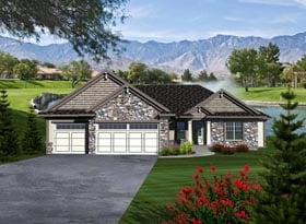 Ranch Elevation of Plan 97356
