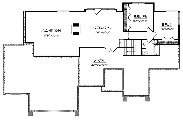 Traditional Lower Level of Plan 97360