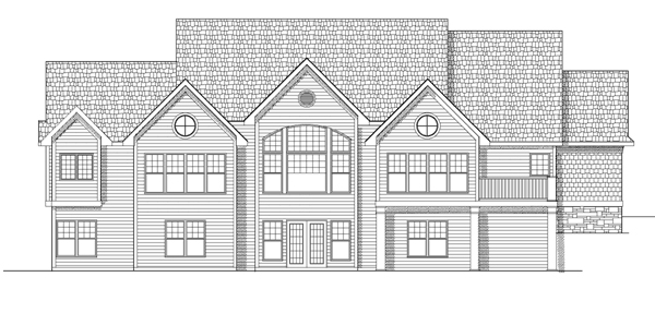 Traditional Rear Elevation of Plan 97360