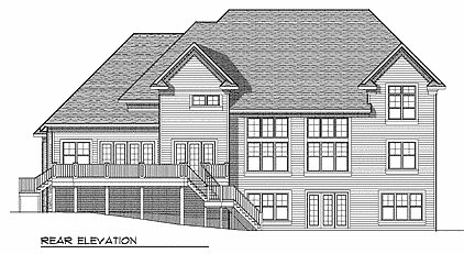 Country Rear Elevation of Plan 97361