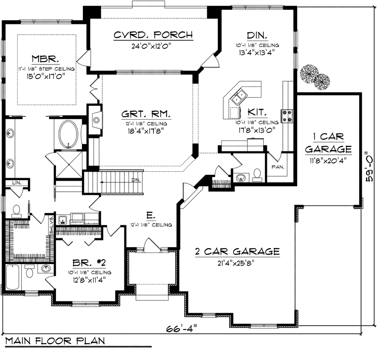 Prairie Style Level One of Plan 97362