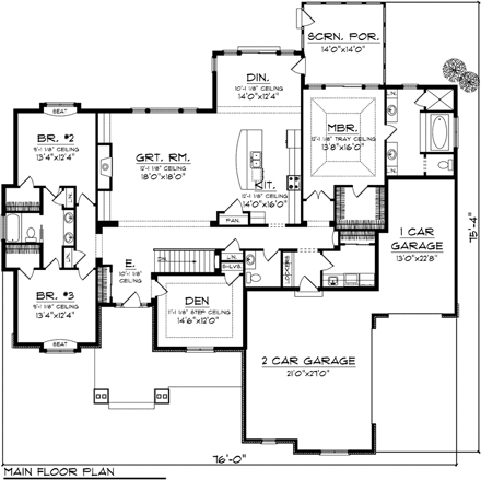 House Plan 97367 First Level Plan