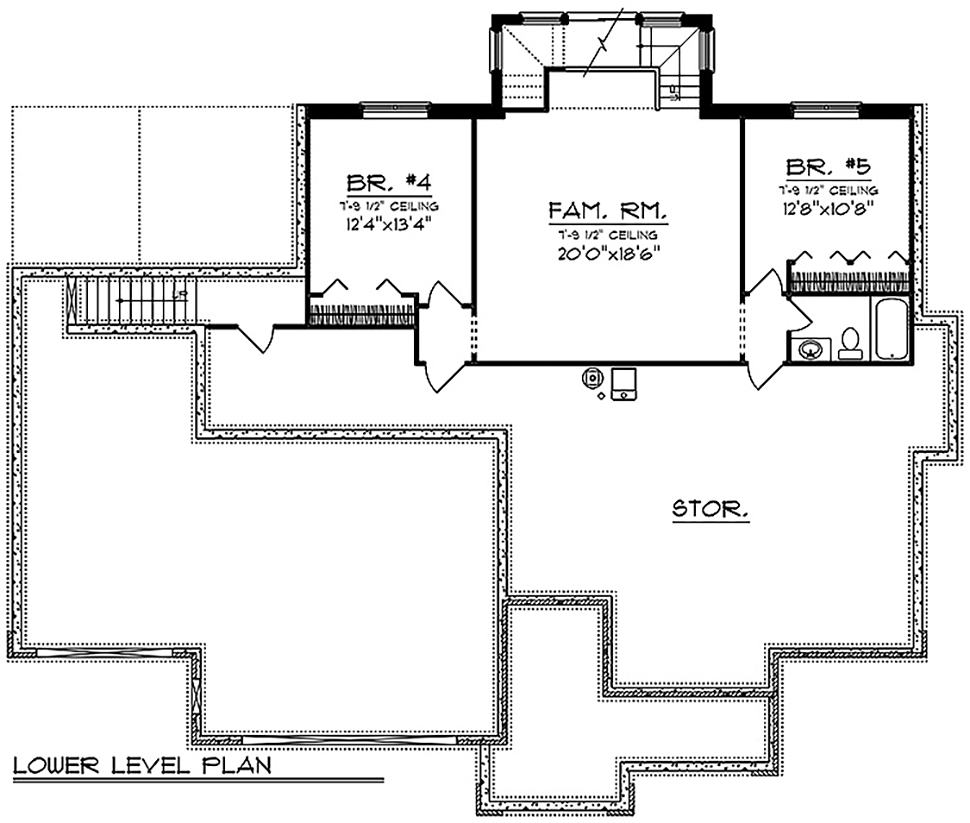 Ranch Lower Level of Plan 97370