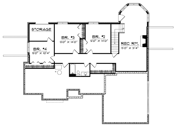 Traditional Lower Level of Plan 97374