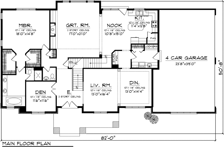 Prairie Style Traditional Level One of Plan 97376