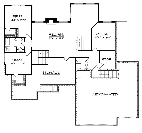 Traditional Lower Level of Plan 97377