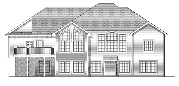 Traditional Rear Elevation of Plan 97377