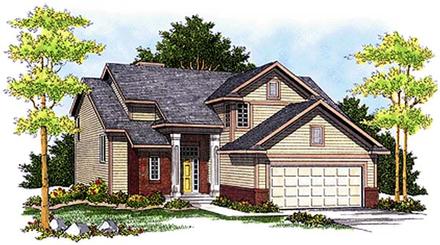 Contemporary Country Elevation of Plan 97381