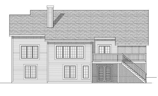 One-Story Ranch Rear Elevation of Plan 97382