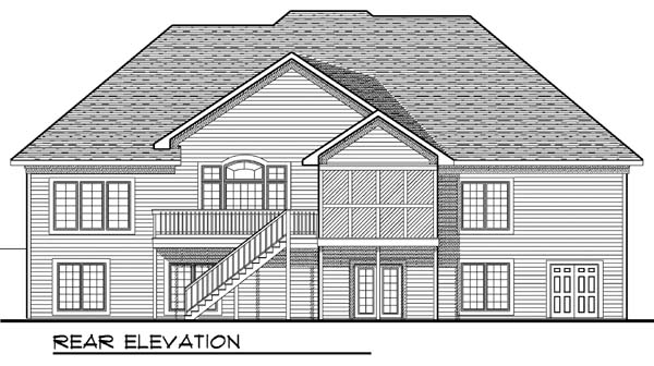 Bungalow European Rear Elevation of Plan 97384