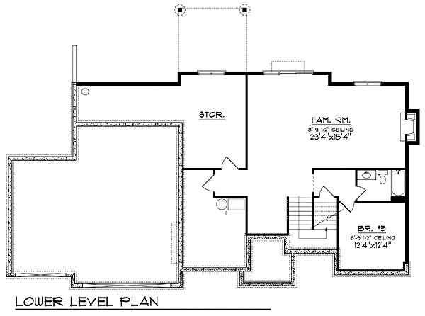 Bungalow Traditional Lower Level of Plan 97385