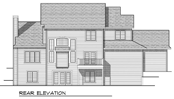 Bungalow Traditional Rear Elevation of Plan 97385