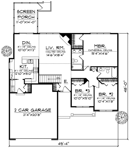 House Plan 97387 First Level Plan