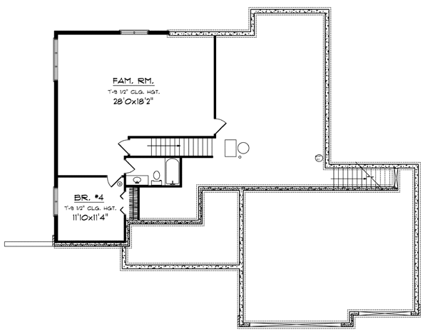 One-Story Traditional Lower Level of Plan 97392