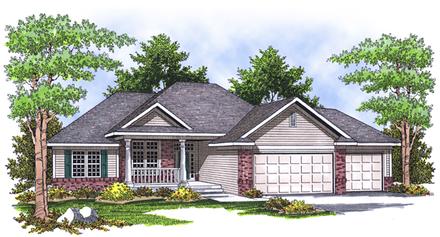 One-Story Traditional Elevation of Plan 97392