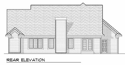 One-Story Traditional Rear Elevation of Plan 97395