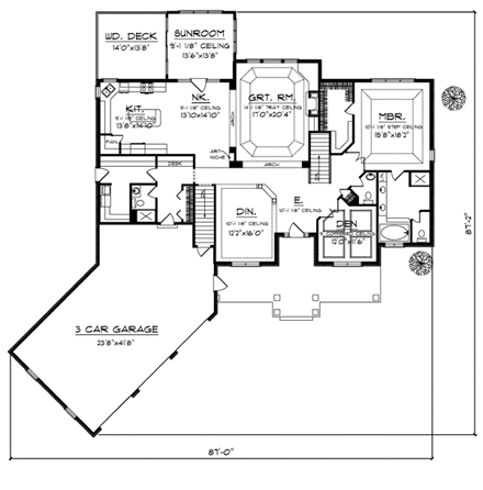 House Plan 97396 First Level Plan