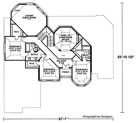 House Plan 97400 Second Level Plan