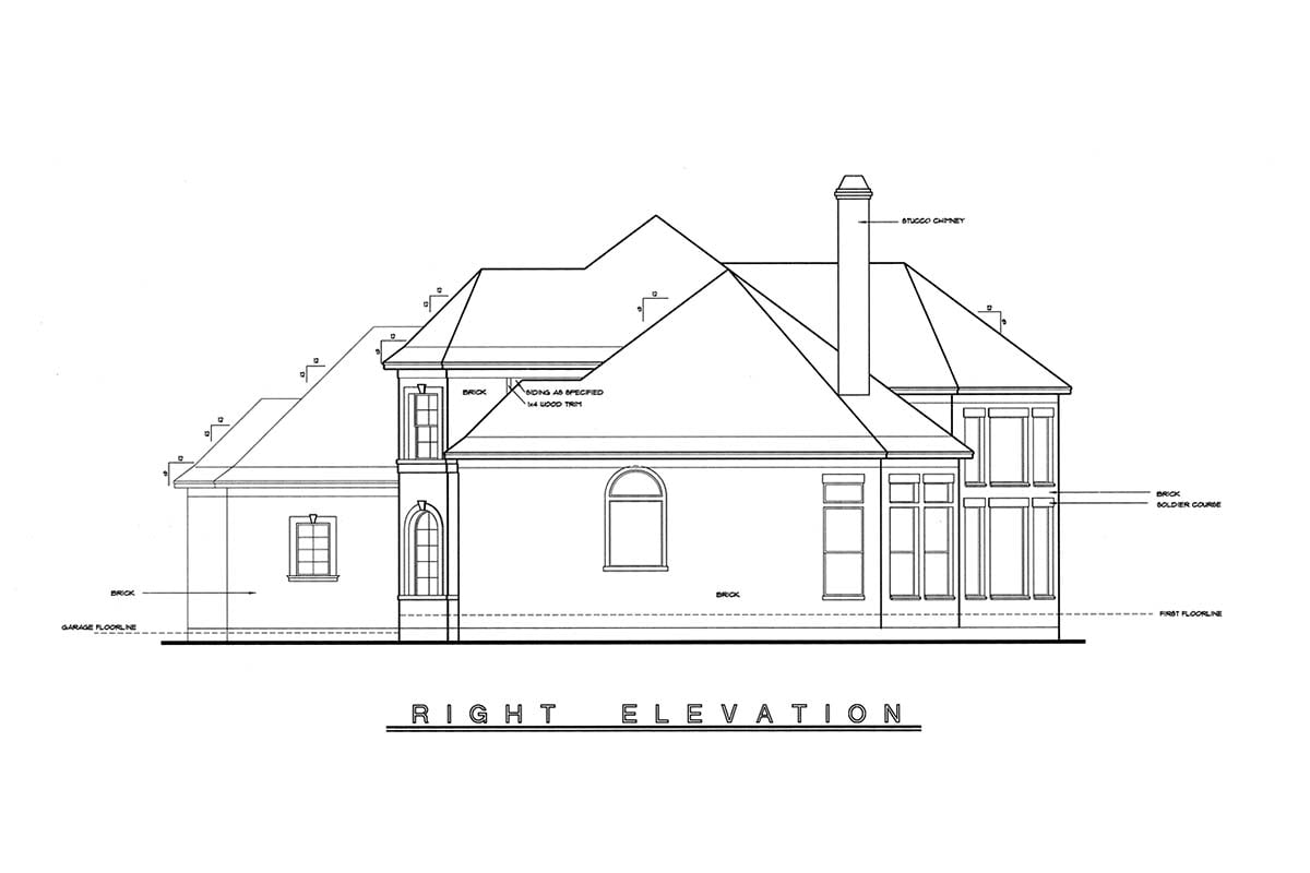 European, Victorian Plan with 3094 Sq. Ft., 4 Bedrooms, 4 Bathrooms, 3 Car Garage Picture 2