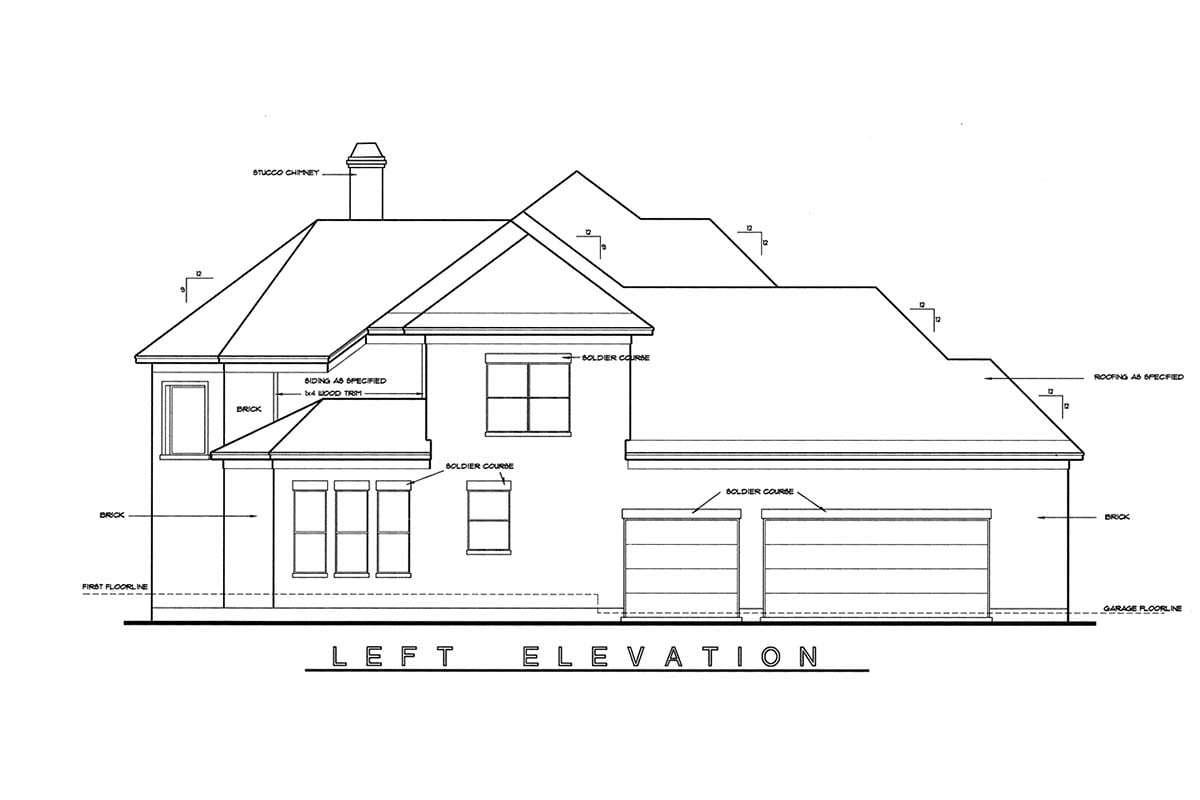 European, Victorian Plan with 3094 Sq. Ft., 4 Bedrooms, 4 Bathrooms, 3 Car Garage Picture 3