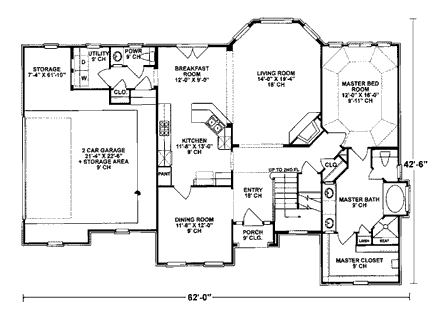 House Plan 97405 First Level Plan