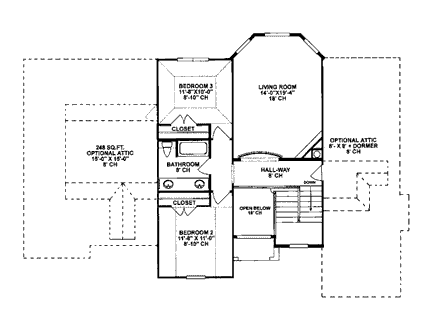 House Plan 97405 Second Level Plan