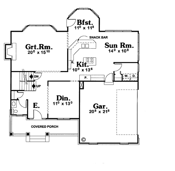 Bungalow Country Level One of Plan 97469