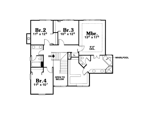 Country Farmhouse Level Two of Plan 97473