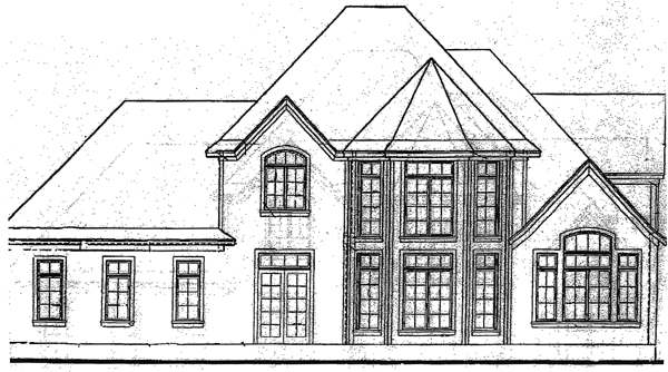 Tudor Rear Elevation of Plan 97484