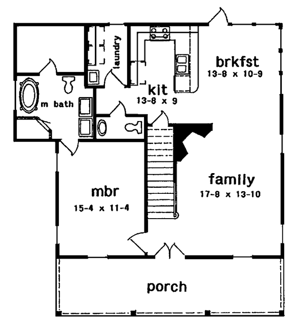 Plan 97500 | Country Style with 3 Bed, 3 Bath