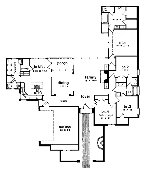 European One-Story Level One of Plan 97504