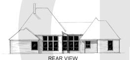 European One-Story Rear Elevation of Plan 97505