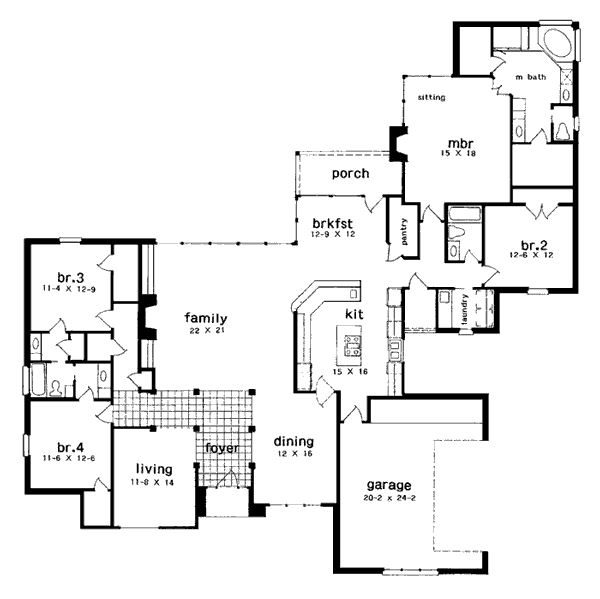 European One-Story Level One of Plan 97510