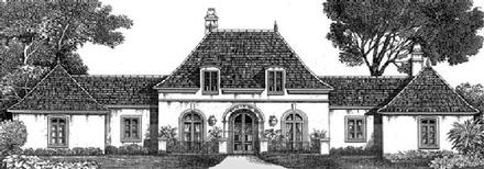 Colonial European One-Story Elevation of Plan 97513