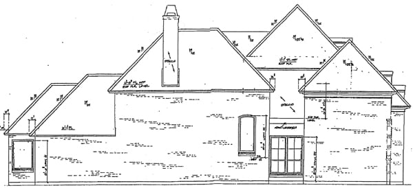 European Victorian Rear Elevation of Plan 97516