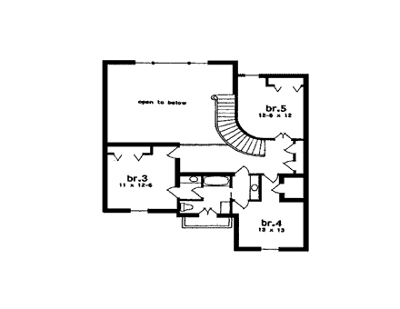 House Plan 97519 Second Level Plan