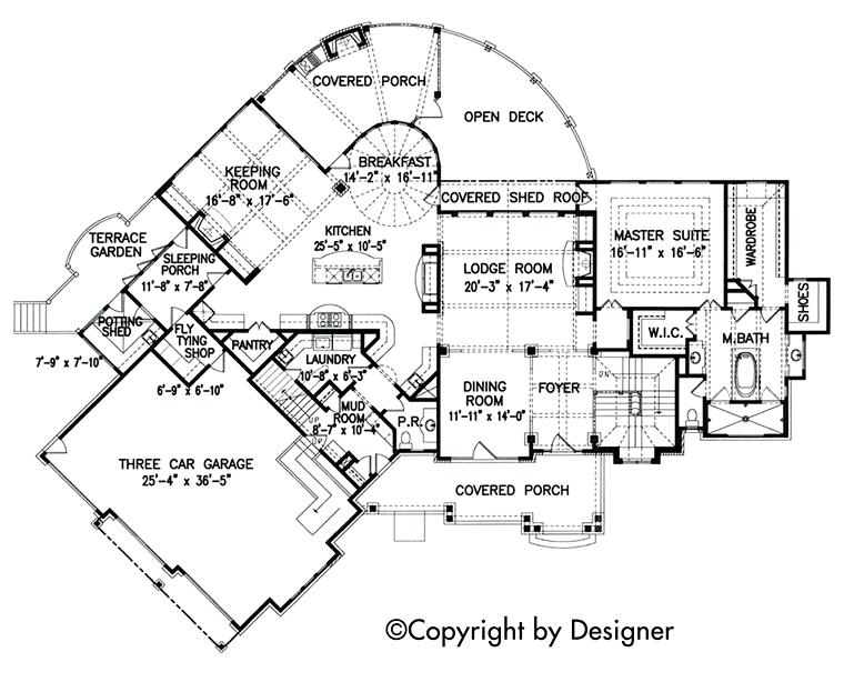 Cottage Country Craftsman Southern Level One of Plan 97600