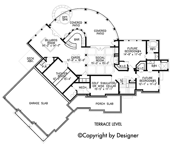 Country Craftsman New American Style Southern Lower Level of Plan 97601