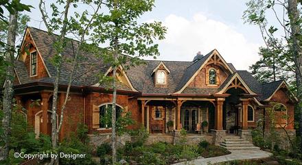Country Craftsman New American Style Southern Elevation of Plan 97601