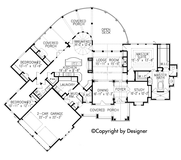 Cottage Country Craftsman New American Style Southern Traditional Level One of Plan 97602